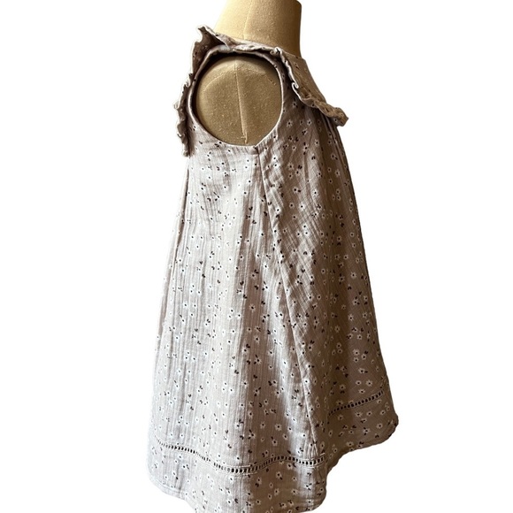 THE PRAIRIE BY RACHEL ASHWELL GIRLS BEIGE FLORAL SLEEVELESS CASUAL DRESS SIZE 3T - Picture 10 of 13